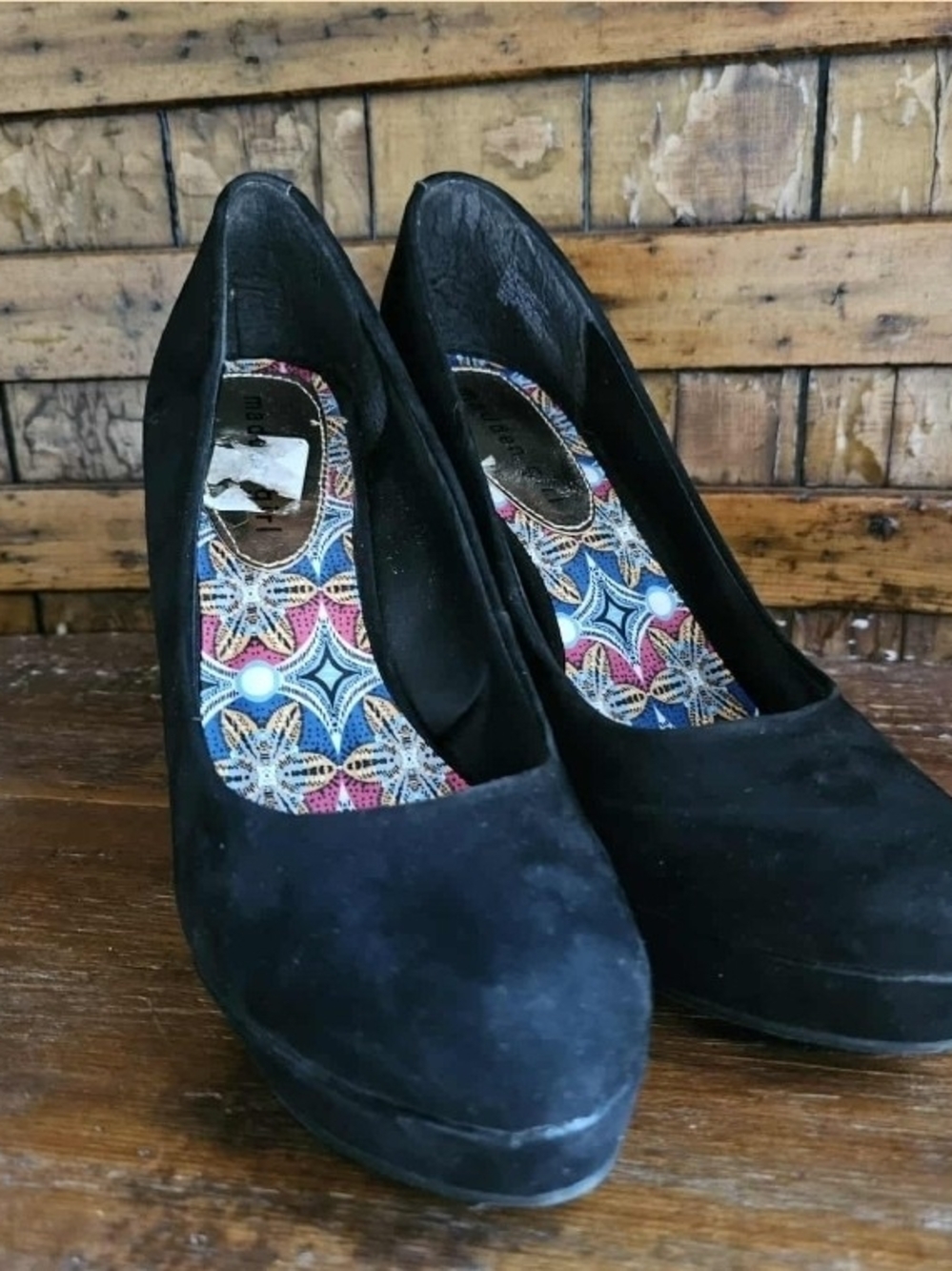 Madden Girl Black Suede Platform Pumps